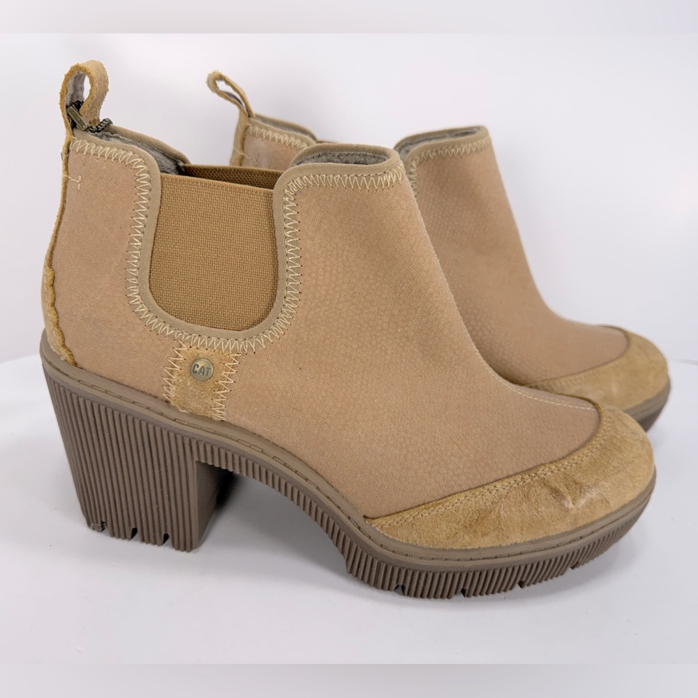 NWT - Caterpillar Beige (Camel) Heeled Ankle Boots/Shooties